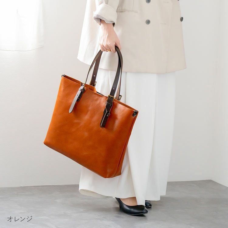 名入れ 別途購入で可能】HALEINE たつのレザー 切りっぱなし トート