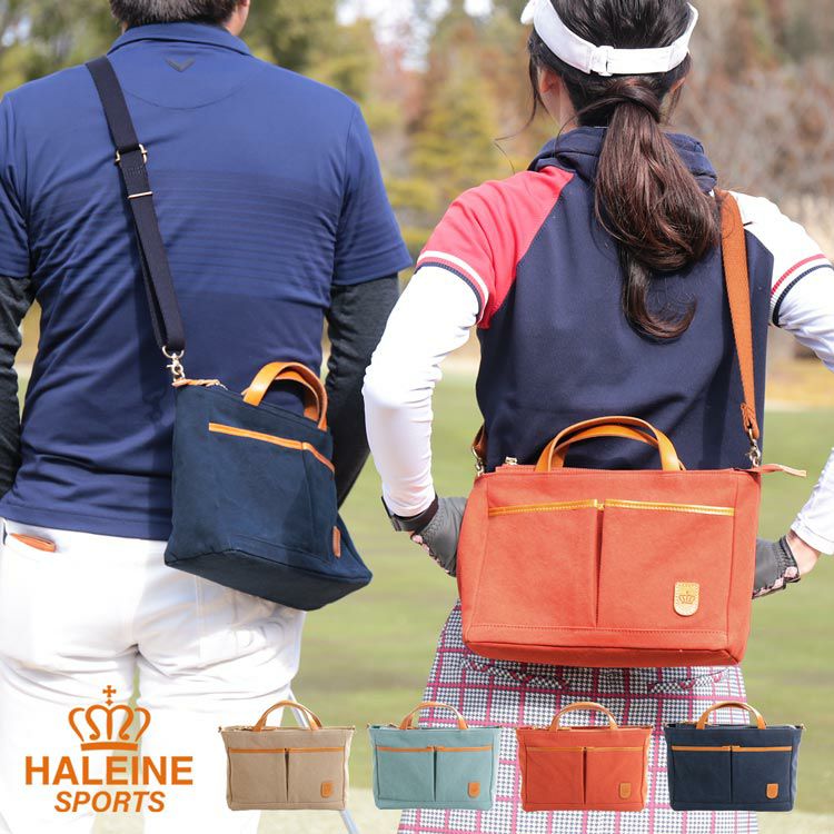 HALEINE SPORTS 帆布 ヌメ革 ゴルフ カートバッグ ラウンドバッグ日本製