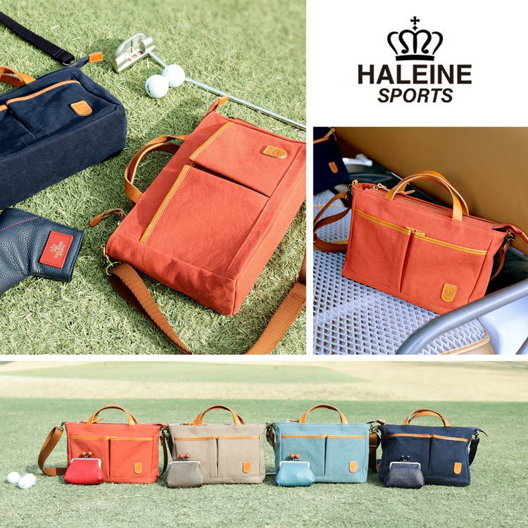 HALEINE SPORTS 帆布 ヌメ革 ゴルフ カートバッグ ラウンドバッグ日本製