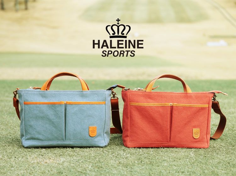 HALEINE SPORTS 帆布 ヌメ革 ゴルフ カートバッグ ラウンドバッグ日本製