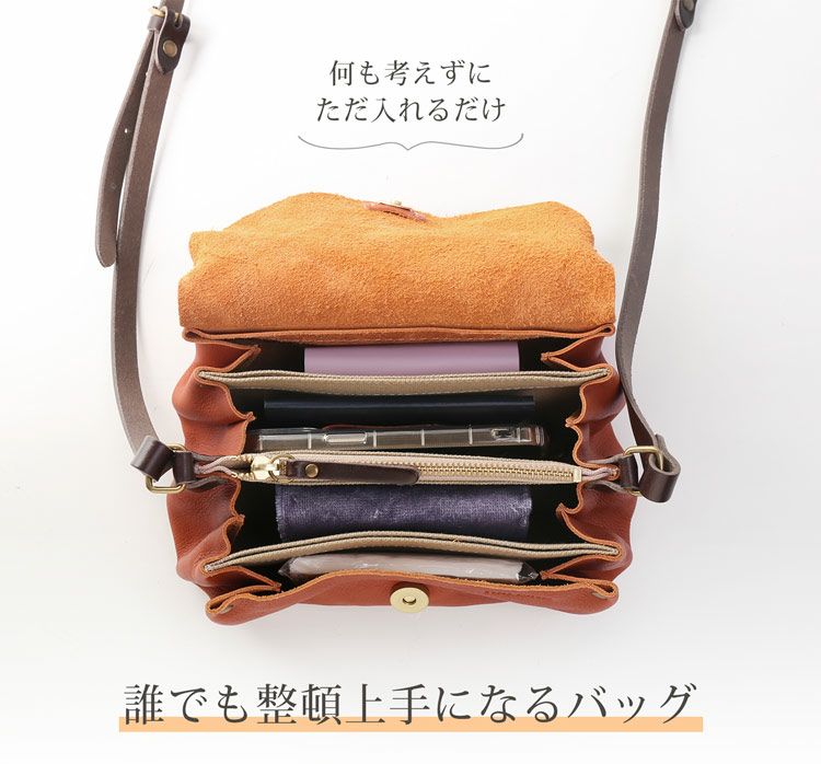 HALEINE オイルヌメ 本革 ショルダーバッグ レディース 日本製