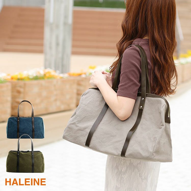 新品未使用　REPLAY ボストンバッグ　トートバッグ　カーキ HALEINE ブランド 日本製 ナイロン 栃木レザー ミニ ボストン バッグ