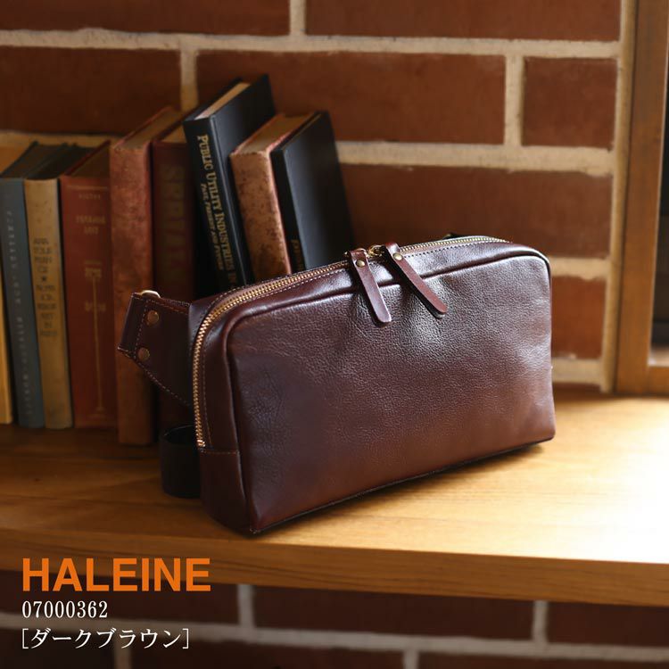 HALEINE 日本製 横型 ボディバッグ 牛革 アレンヌ ト 4FB