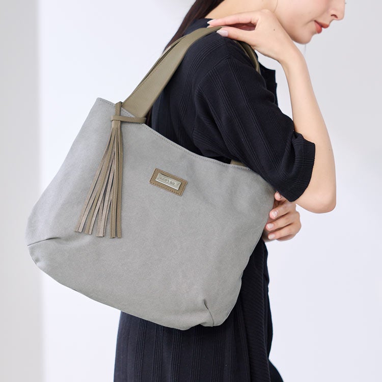 HALEINEトートバック HALEINE 帆布 キャンバス トートバッグ 日本製 シュリンク レザー バイ