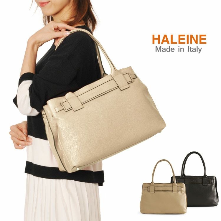 HALEINE イタリア製 牛革 トートバッグ ハンドステッチ レディース A4対応