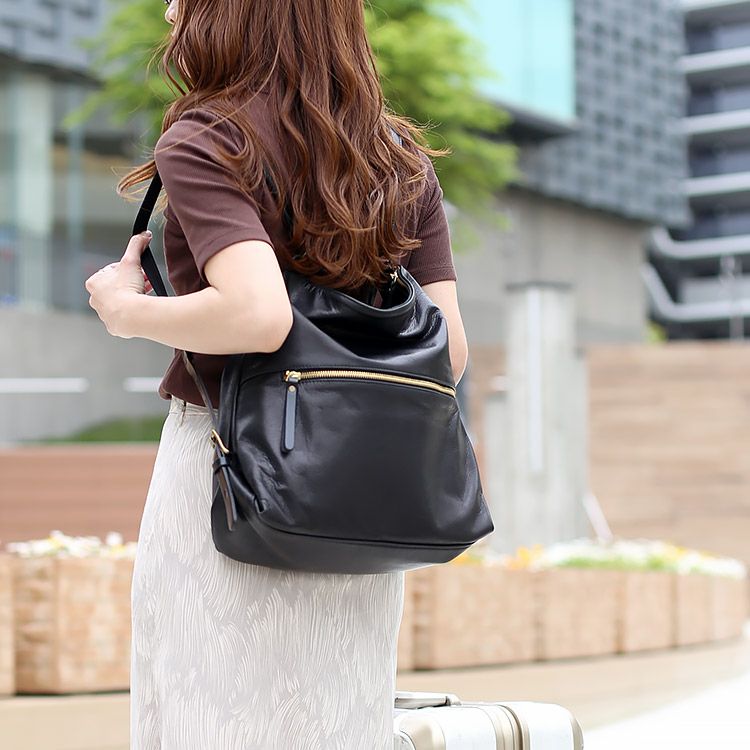 HALEINE 日本製 柔らか牛革 2WAYバッグ リュック サック ショルダー