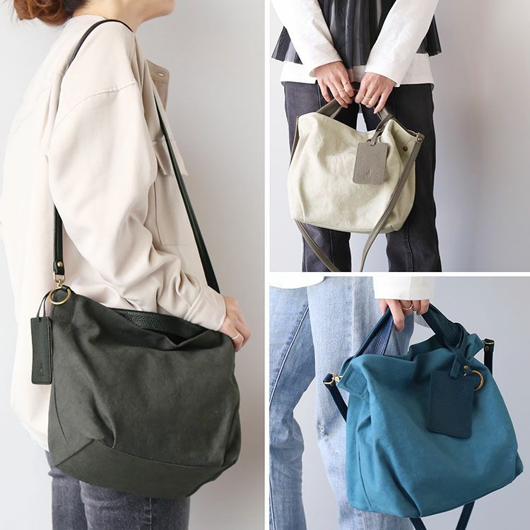 キャンバス トート ショルダー HALEINE 生地 2WAY 日本製 レディース