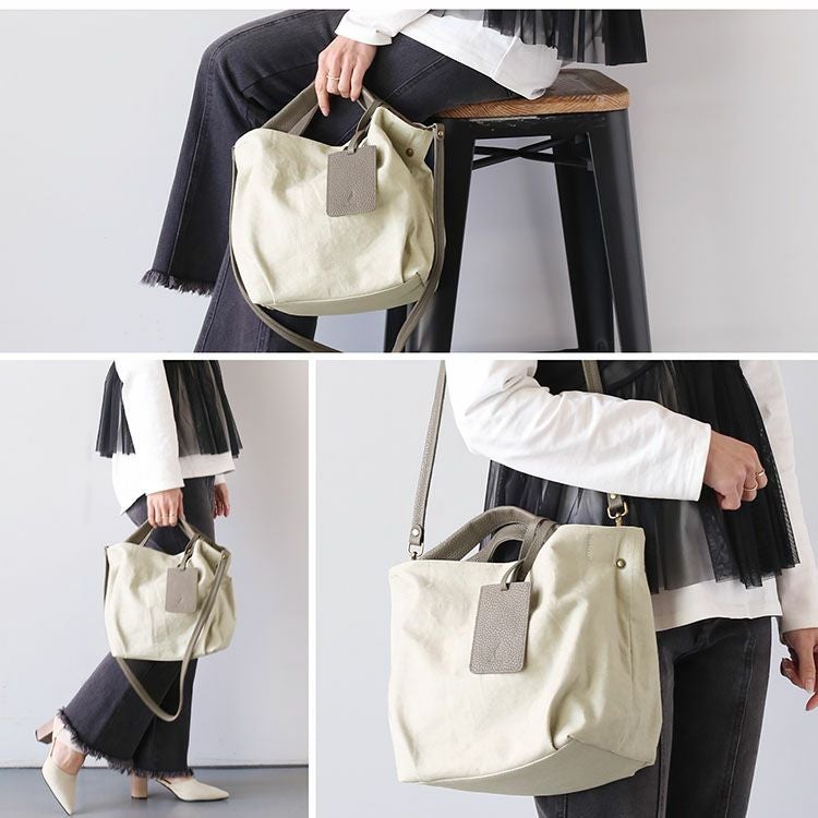 キャンバス トート ショルダー HALEINE 生地 2WAY 日本製 レディース