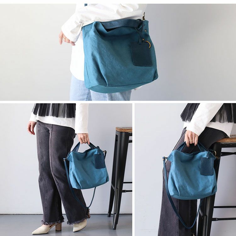 キャンバス トート ショルダー HALEINE 生地 2WAY 日本製 レディース