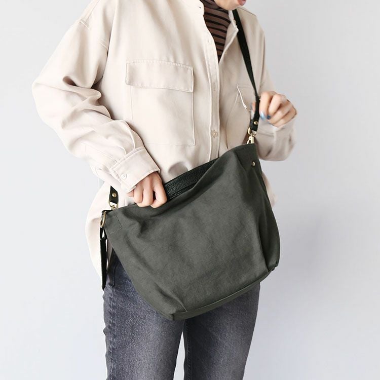 キャンバス トート ショルダー HALEINE 生地 2WAY 日本製 レディース