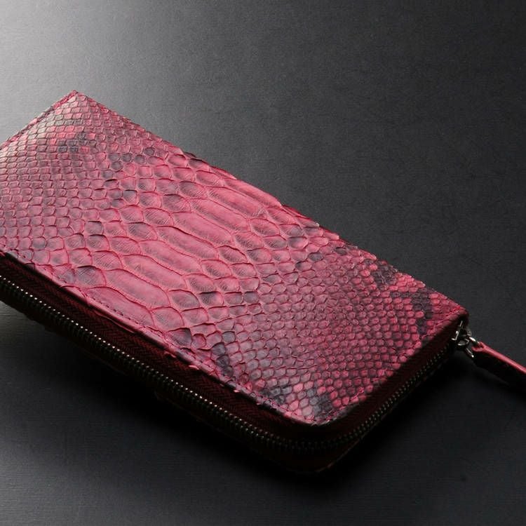 HALEINE ダイヤモンド パイソン ラウンドファスナー 長財布