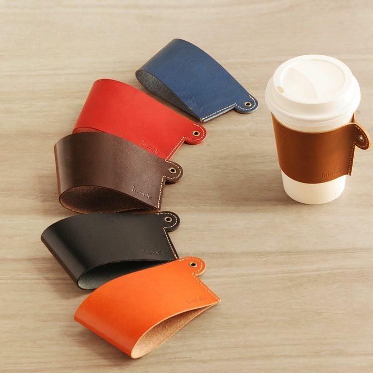 [Jamale]ジャマレ牛革コーヒースリーブ日本製栃木レザー【ゆうパケット送料無料】スターバックスコーヒーカバーコップカバー本革ステーショナリーカップスリーブカップホルダープレゼントリアルレザー