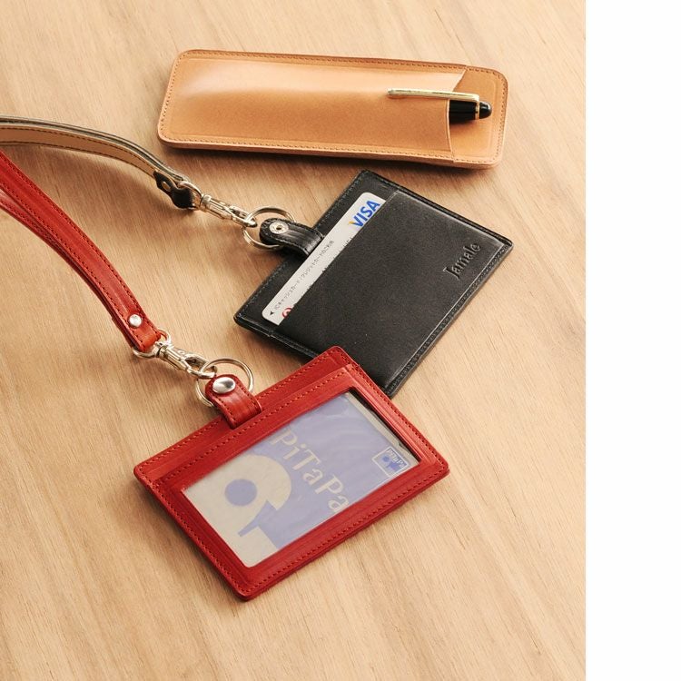 名入れ 別途購入で可能】Jamale 栃木レザー 横型 IDカードホルダー 4FA