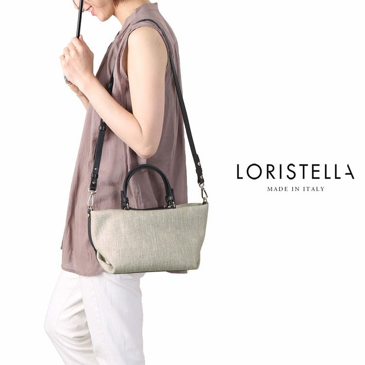 LORISTELLA ロリステッラ バッグ レディース イタリア リネン 本革 2way