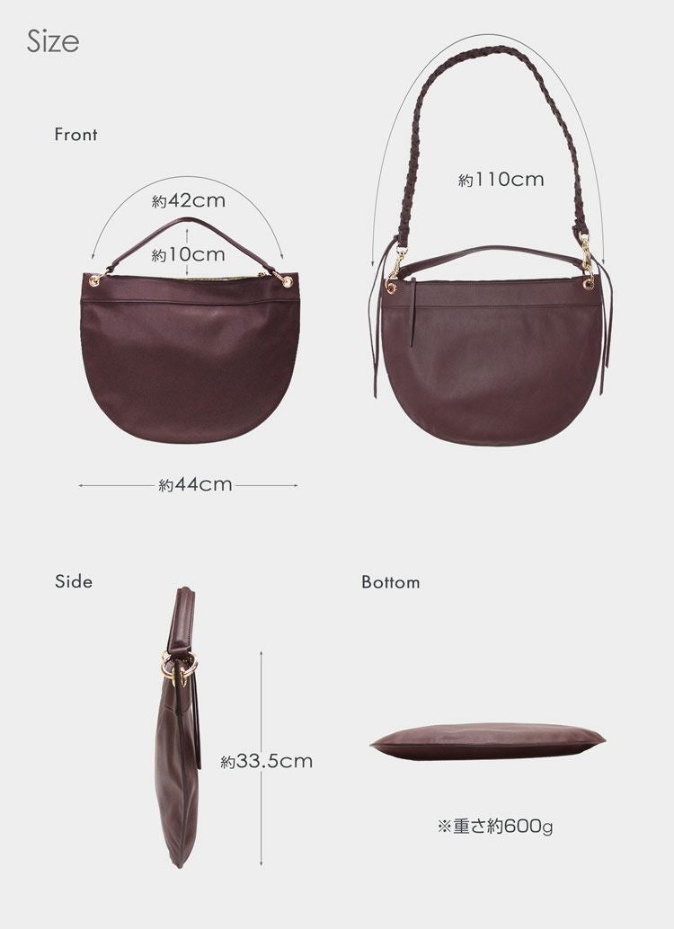 Mia Borsa フェイクレザー 半円型 ワンショルダーバッグ 2WAY