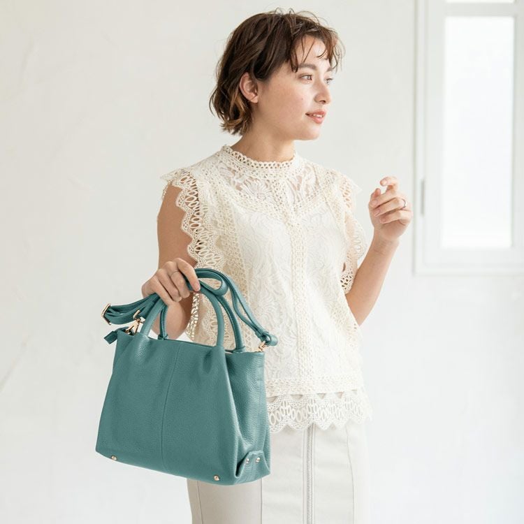 mieno spira 牛革 ショルダーバッグ ハンドバッグ レディース 5F