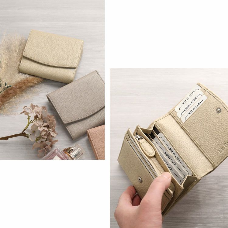 財布 レディース 二つ折り財布 本革 Mia Borsa ミニ 小さい コンパクト