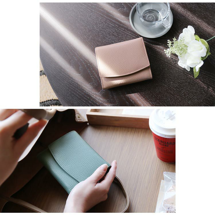 財布 レディース 二つ折り財布 本革 Mia Borsa ミニ 小さい コンパクト
