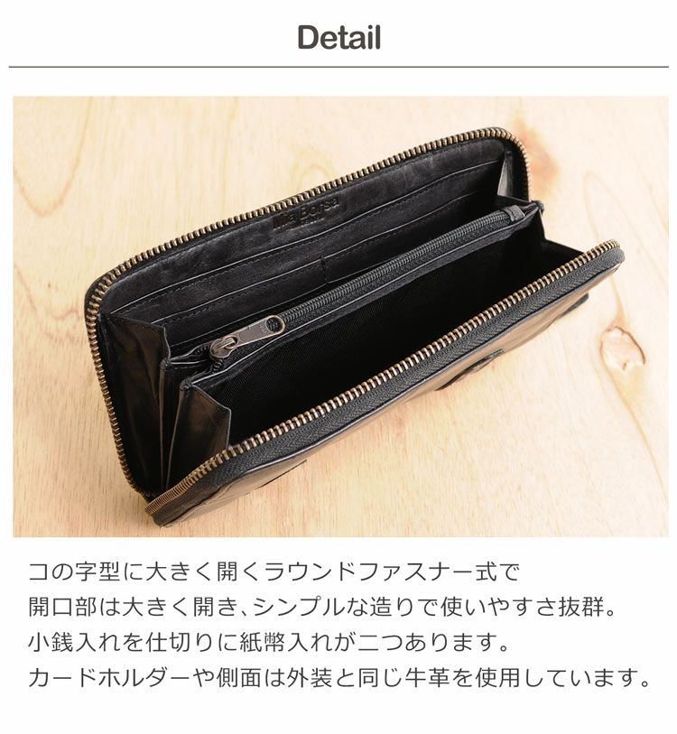本革 ラウンドファスナー 長財布 レディース アンティーク風 レザー