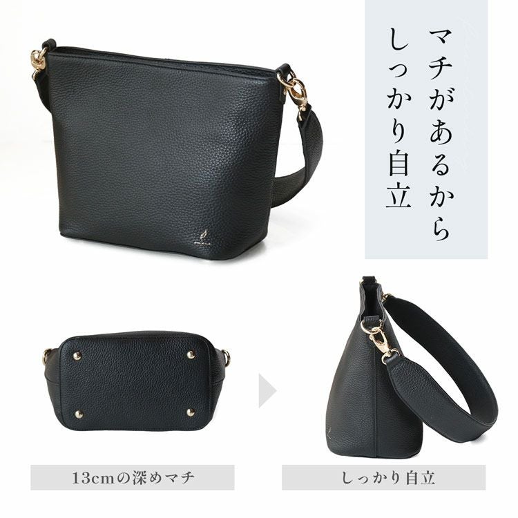 mieno本革ワンショルダーバッグマチ付き自立する