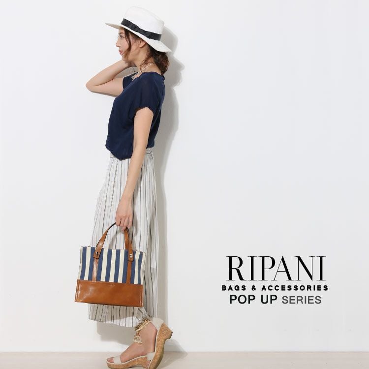 RIPANI/リパーニ イタリア製 牛革＆キャンバス トートバッグ