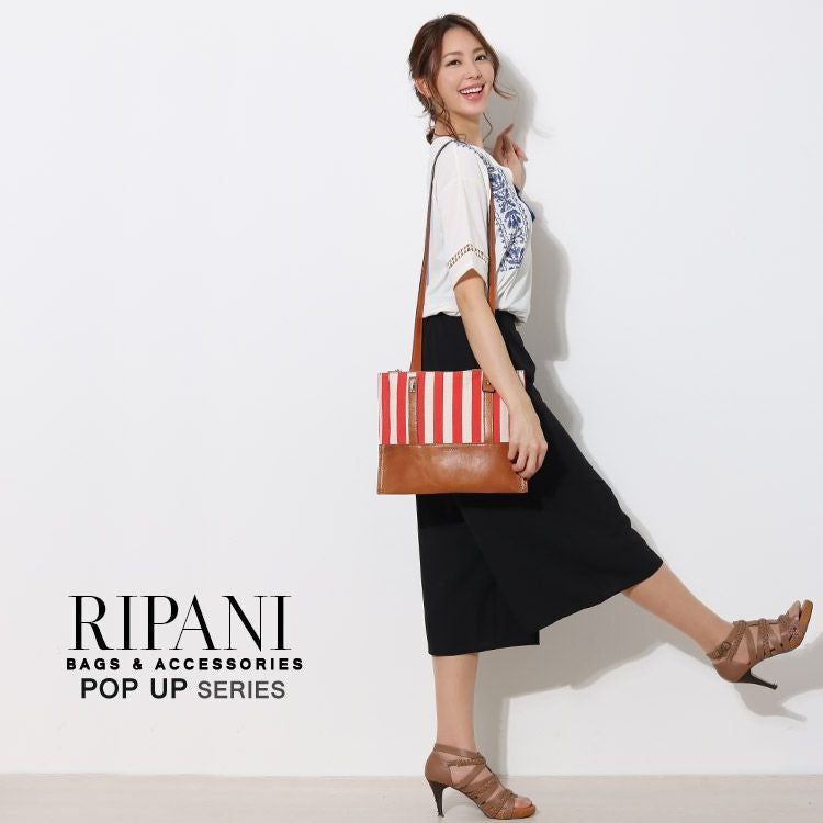 RIPANI/リパーニ イタリア製 牛革＆キャンバス トートバッグ