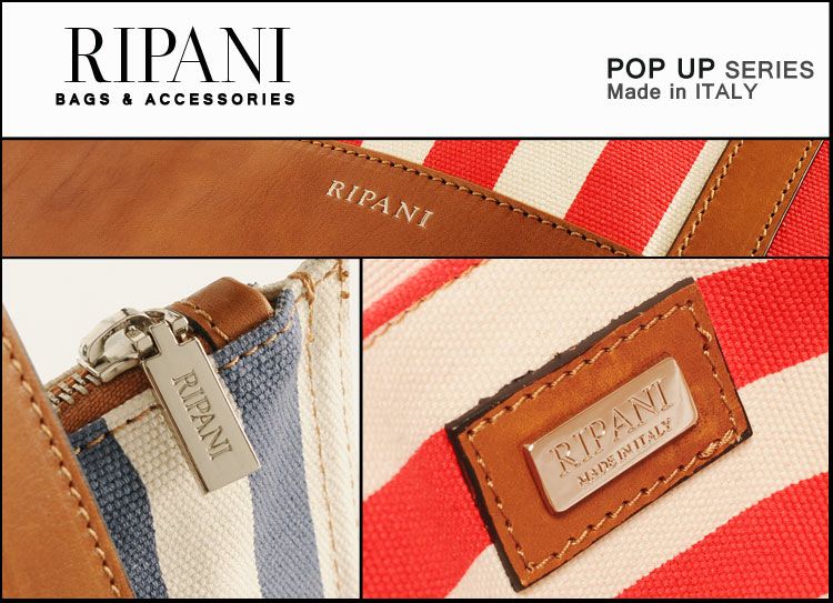 RIPANI/リパーニ イタリア製 牛革＆キャンバス トートバッグ