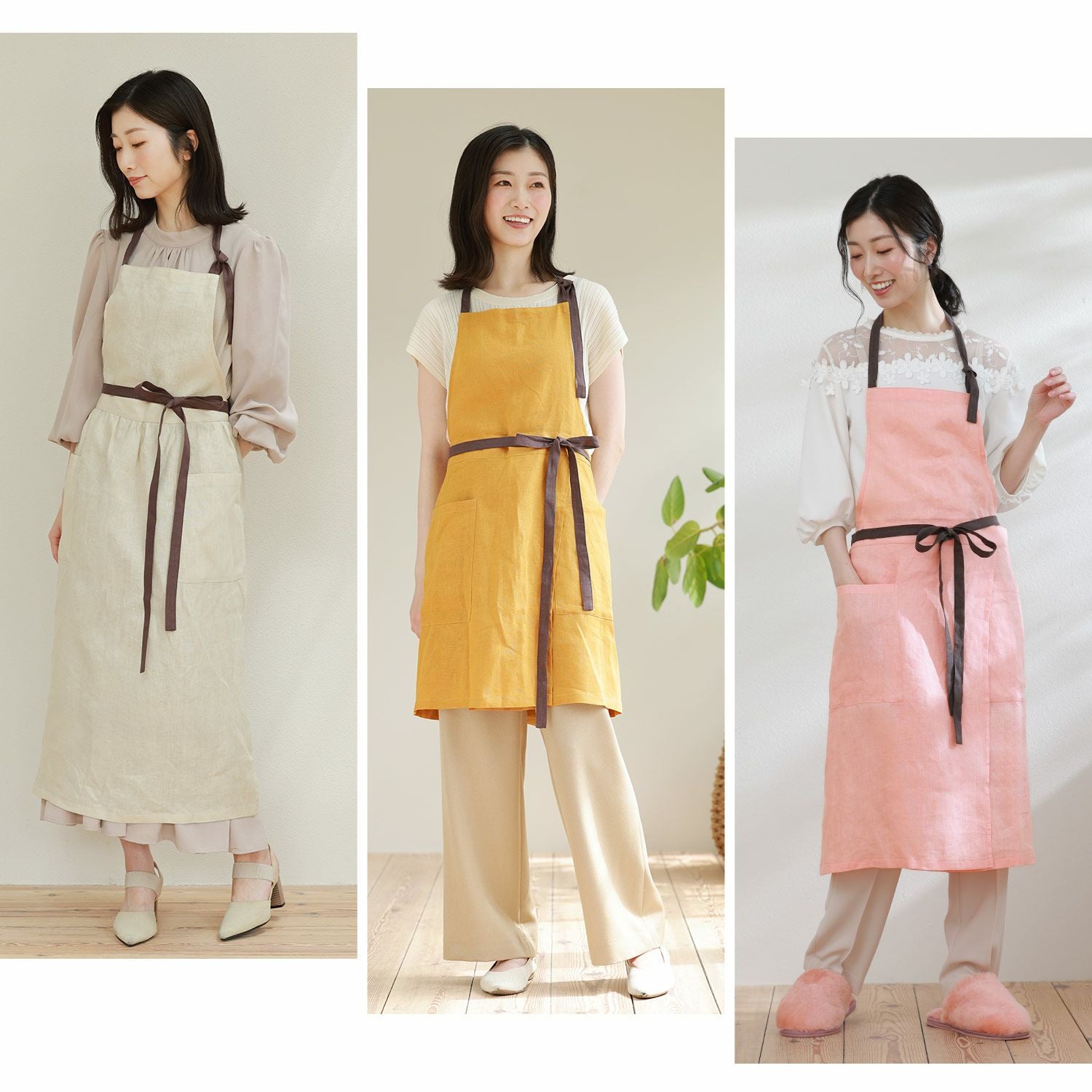 あみんさんコラボ商品 》 エプロン リネン 100% (08000256r)