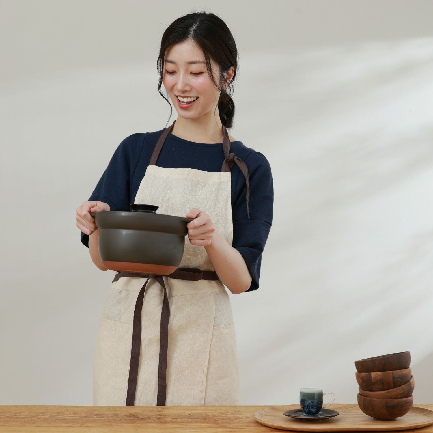 あみんさんコラボ商品 》 エプロン リネン 100% (08000256r)