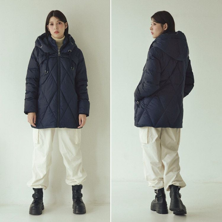 ダウンコートレディースネイビーミリタリー