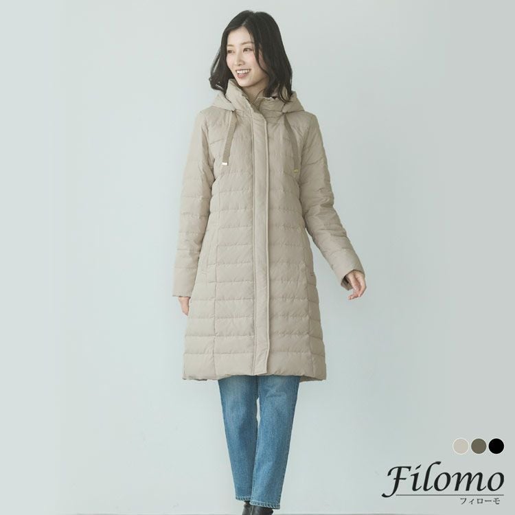ダウン コート レディース フード付き ロング丈 filomo (08000277r)