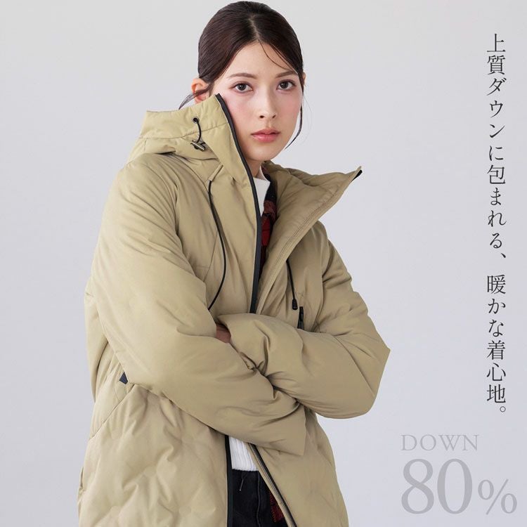 ダウンコート フード付き シームレス ダウン80％ Filomo 5F