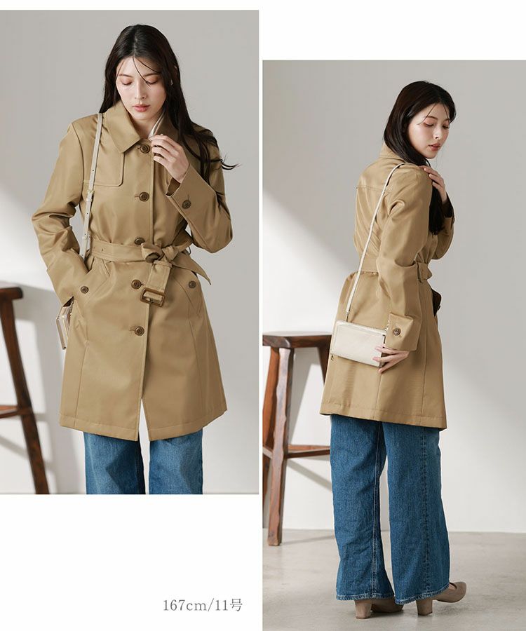 トレンチコート レディース シングル Filomo アウター 弱はっ水 7号/9