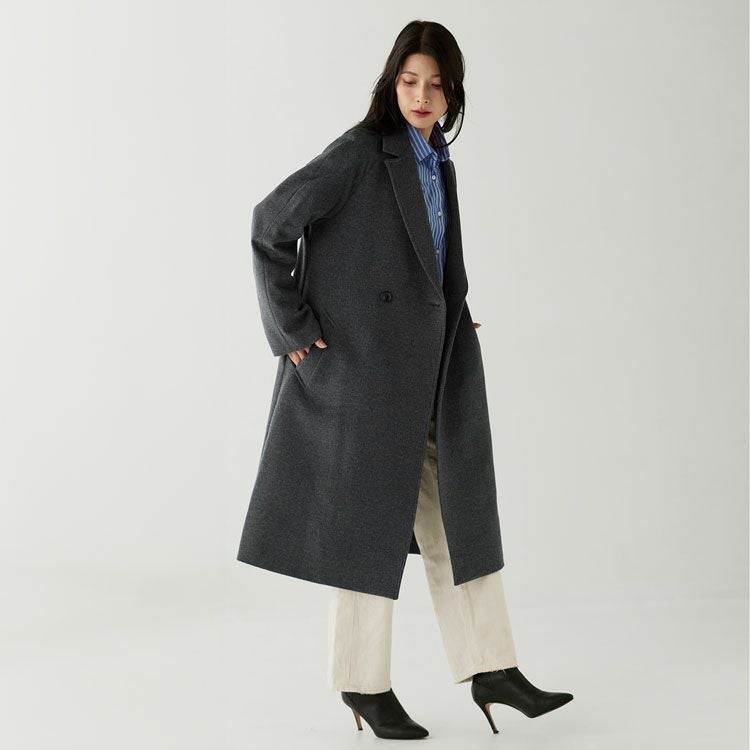 ロング チェスターコート レディース カシミヤ ブレンド ウール 卒業式