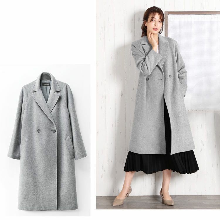 ロング チェスターコート レディース カシミヤ ブレンド ウール 卒業式