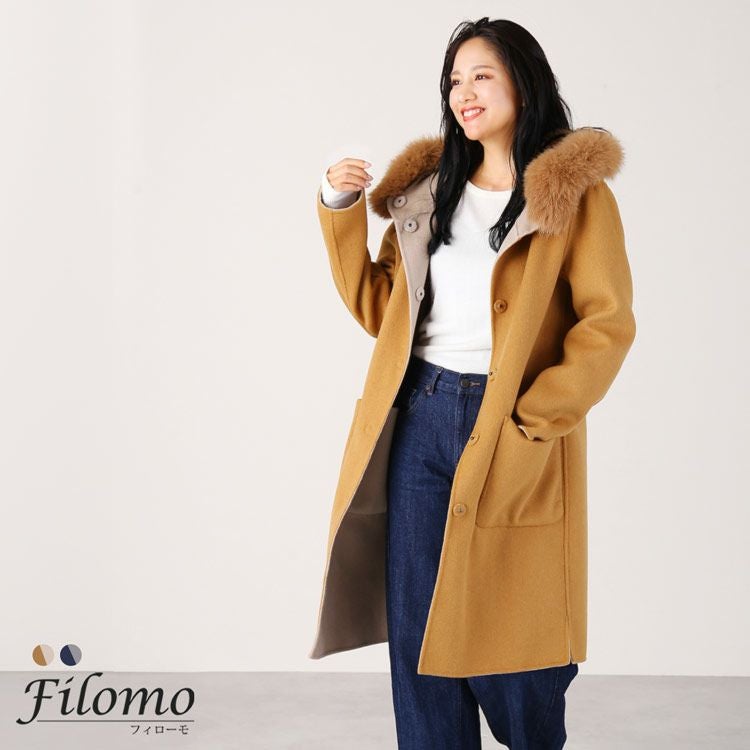 レディース-カシミヤ混・ウール・アンゴラ・アルパカ-コート｜ウール