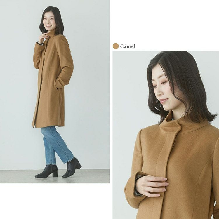 コート カシミヤ 100% レディース スタンドカラー Filomo 卒業式 卒園