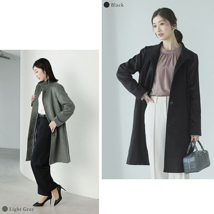 コート カシミヤ 100% レディース スタンドカラー Filomo 卒業式 卒園