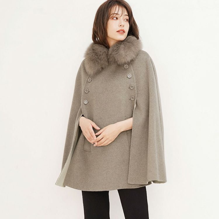 新品　HERMES コート　ポンチョ　ケープ　カシミヤ　ダブルフェイス　ジレ 新品 HERMES コート ポンチョ ケープ カシミヤ ダブルフェイス ジレ
