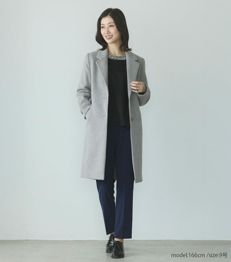 Filomoチェスターコートレディースアウターカシミヤブレンドウールロングコートシングル