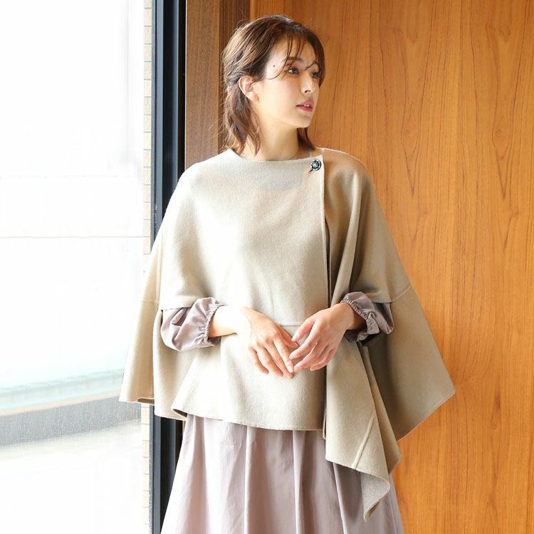 ケープ コート ウール シルク 手縫い Filomo レディース