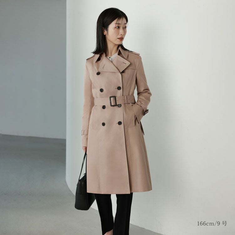 ロングトレンチコート 100cm丈 キルティング ライナー付 レディース