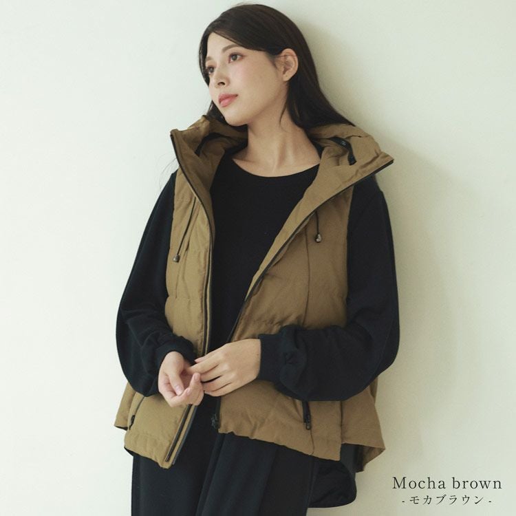 Filomo ダウンベスト レディース ダウン80% ショート丈 フレア