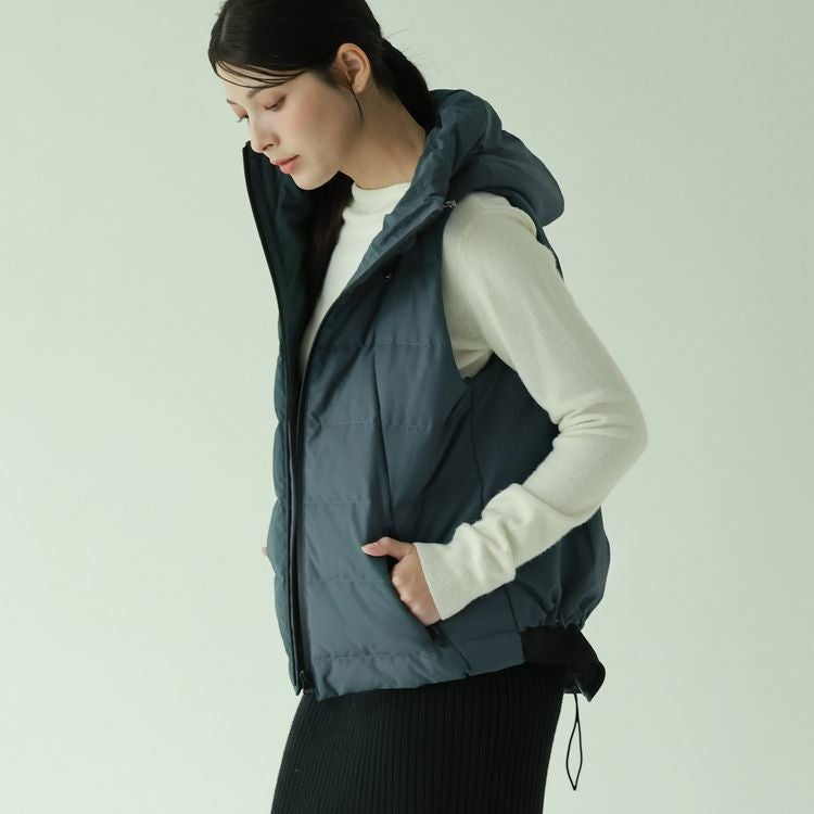 Filomo ダウンベスト レディース ダウン80% ショート丈 フレア