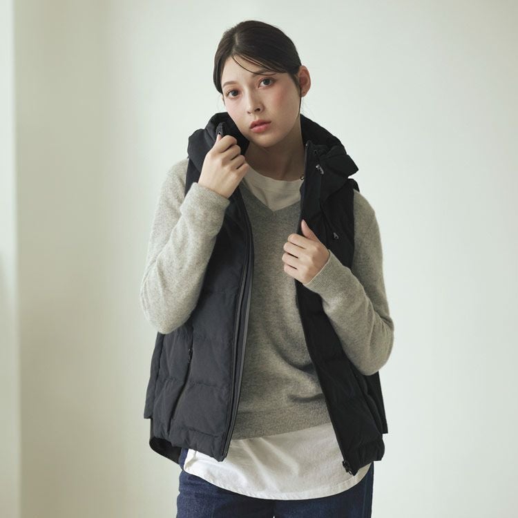Filomo ダウンベスト レディース ダウン80% ショート丈 フレア