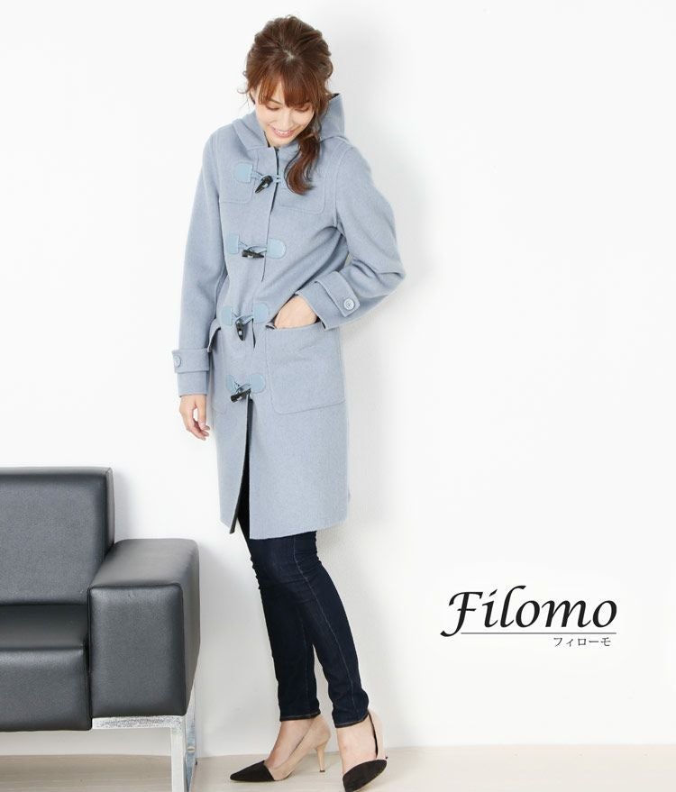 Filomo ダッフル コート レディース カシミヤ ブレンド ウール