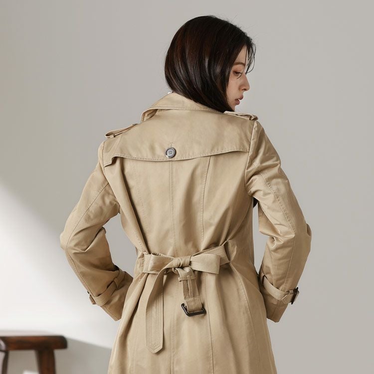 トレンチコート定番レディース弱撥水コート秋コート