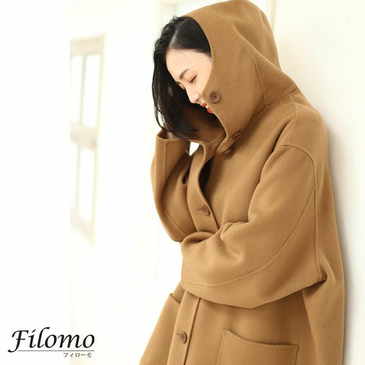 Filomo フード付き オーバーサイズ コート