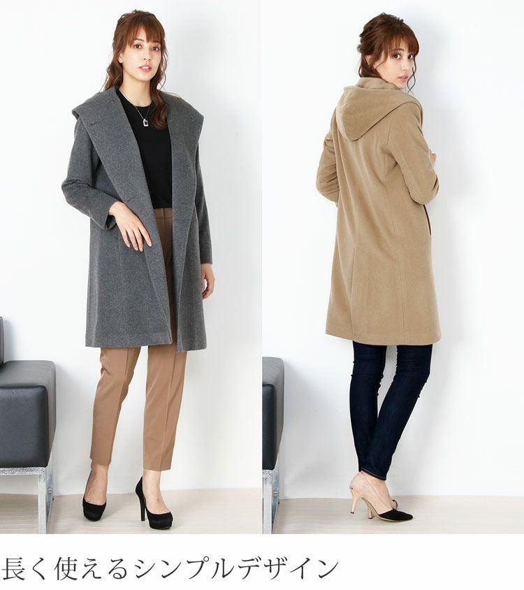 Filomo フード付きコート ダブル ウール カシミヤ&ウール レディース 6F