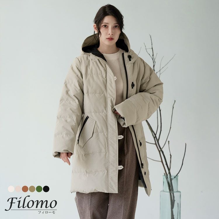 ダウンコート レディース ブランド Filomo カジュアル フード付き 5F